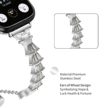 Vildt Godt Metal Og Rhinsten Universal Rem passer til Apple Smartwatch - Sølv#serie_051