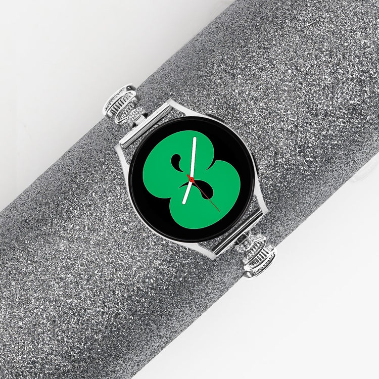 Kønt Metal Og Rhinsten Universal Rem passer til Samsung Smartwatch - Sølv#serie_5