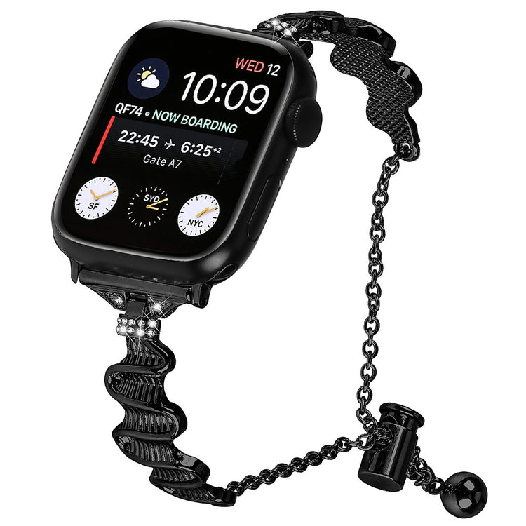 Tidsløst Metal Og Rhinsten Universal Rem passer til Apple Smartwatch - Sort#serie_1