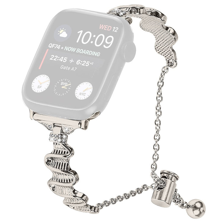 Tidsløst Metal Og Rhinsten Universal Rem passer til Apple Smartwatch - Sølv#serie_4