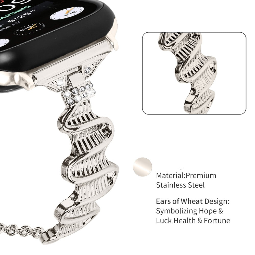 Tidsløst Metal Og Rhinsten Universal Rem passer til Apple Smartwatch - Sølv#serie_4