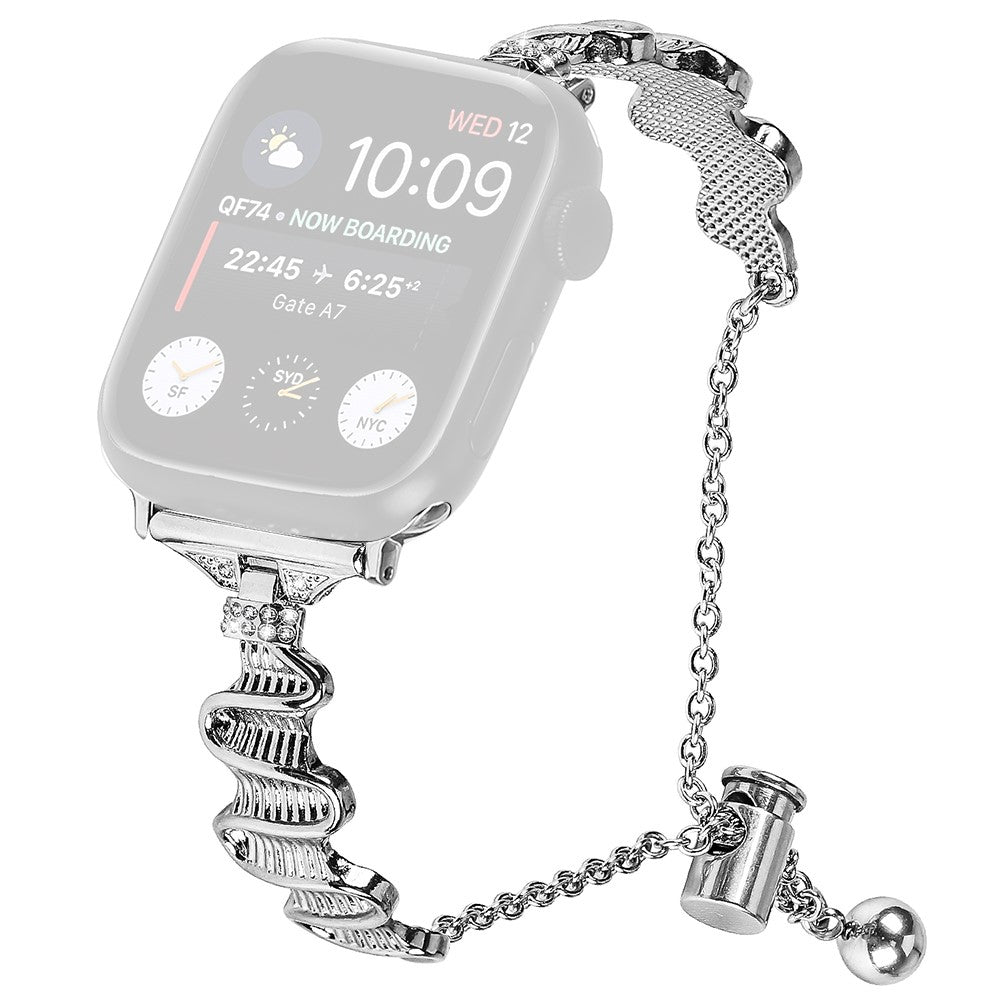 Tidsløst Metal Og Rhinsten Universal Rem passer til Apple Smartwatch - Sølv#serie_5