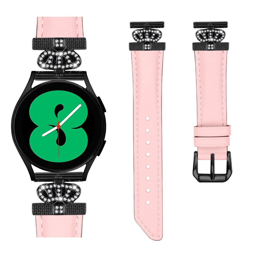 Fremragende Kunstlæder Og Rhinsten Universal Rem passer til Smartwatch - Pink#serie_2