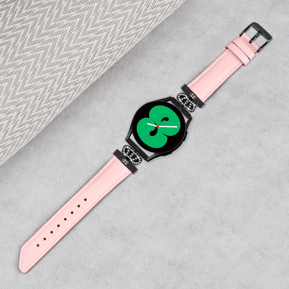 Fremragende Kunstlæder Og Rhinsten Universal Rem passer til Smartwatch - Pink#serie_2