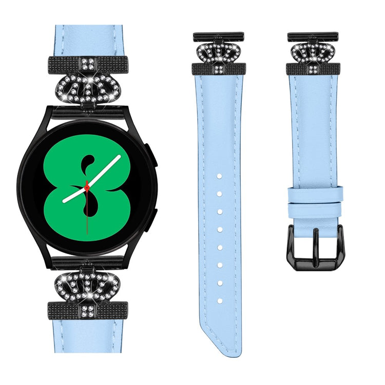Fremragende Kunstlæder Og Rhinsten Universal Rem passer til Smartwatch - Blå#serie_4