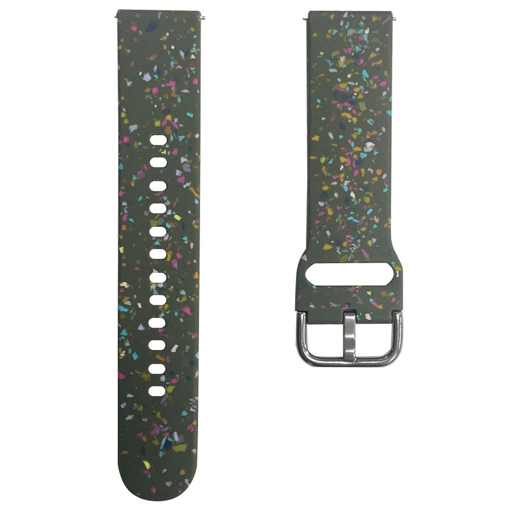 Samsung Galaxy Watch3 45mm / Huawei Watch GT Watch Band 22mm Silicone Pattern Sport Strap - Green#serie_3