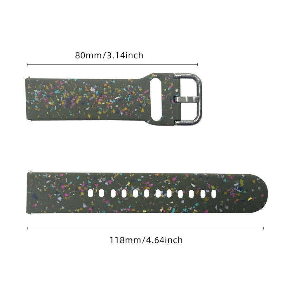Samsung Galaxy Watch3 45mm / Huawei Watch GT Watch Band 22mm Silicone Pattern Sport Strap - Green#serie_3