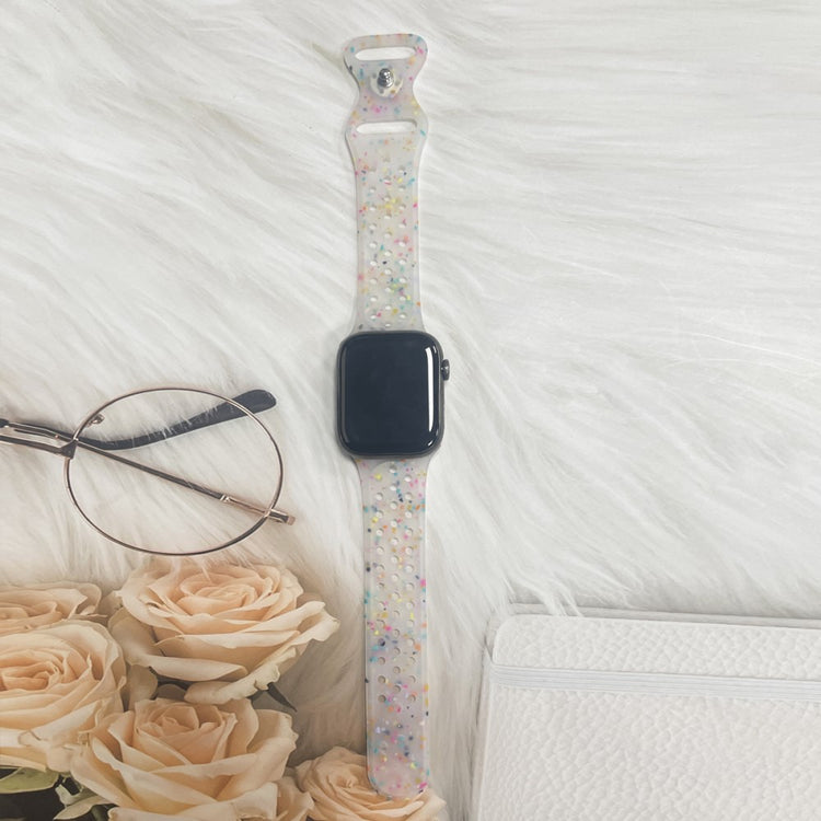 Mega Slidstærk Silikone Universal Rem passer til Apple Smartwatch - Gennemsigtig#serie_5