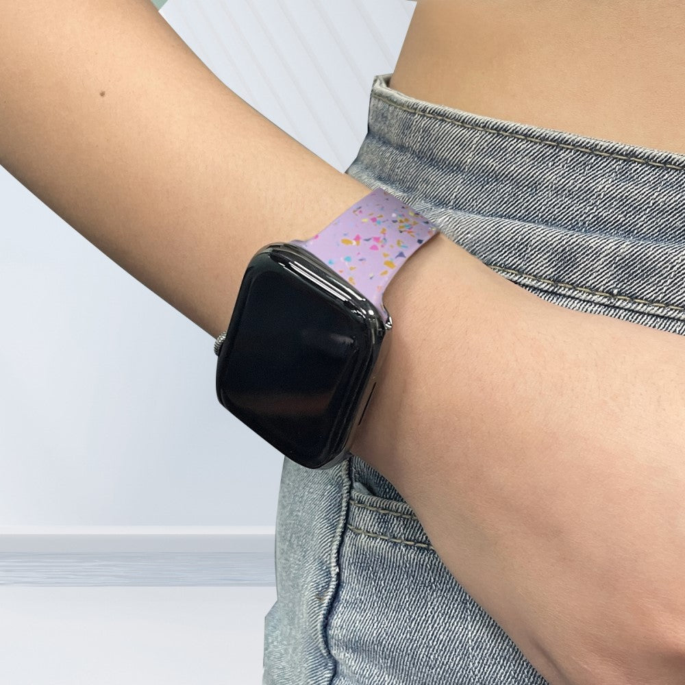 Sejt Silikone Universal Rem passer til Apple Smartwatch - Lilla#serie_7