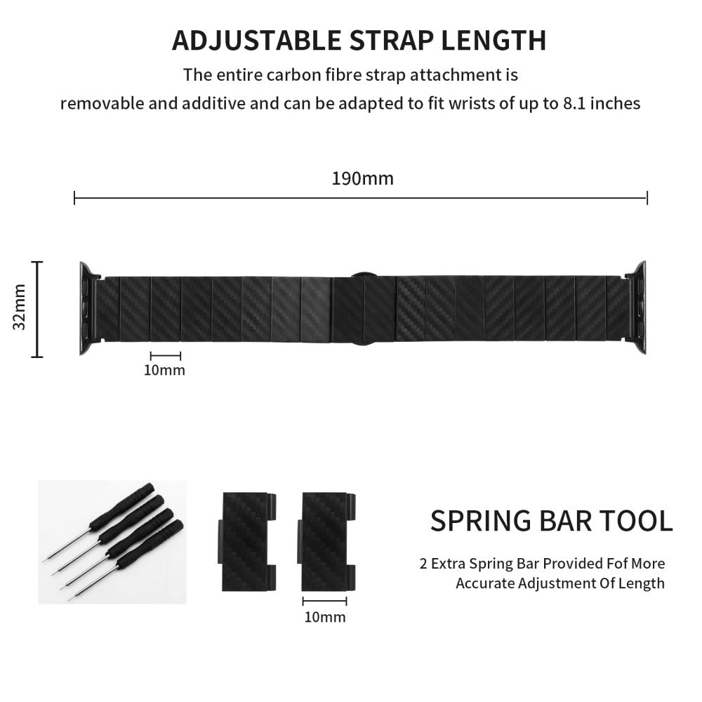 Supercool Metal Universal Rem passer til Apple Smartwatch - Sort#serie_064