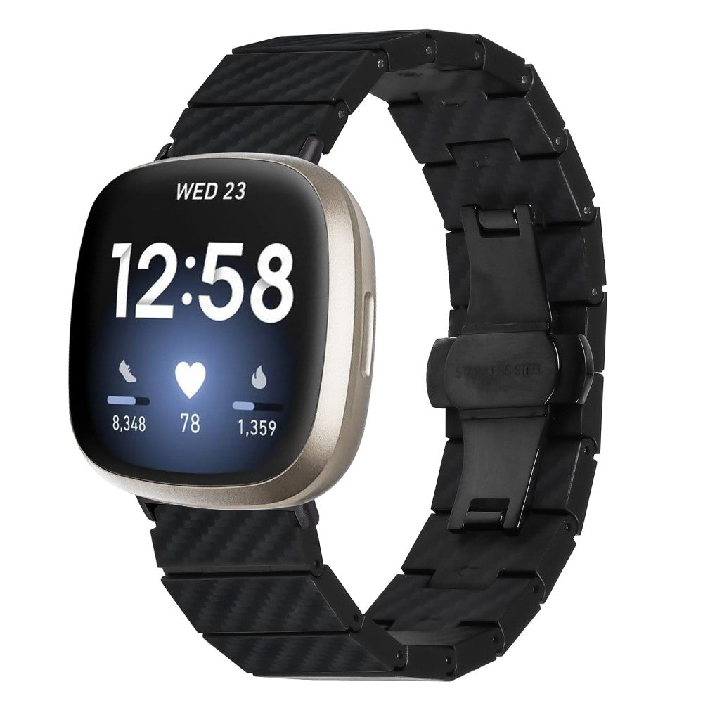 Udsøgt Metal Universal Rem passer til Fitbit Sense 1 / Fitbit Versa 3 - Sort#serie_148