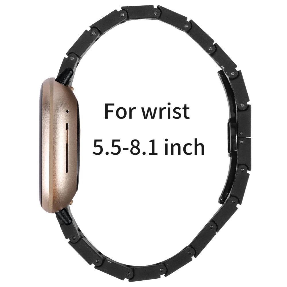 Nydelig Metal Universal Rem passer til Fitbit Sense 2 / Fitbit Versa 4 - Sort#serie_123
