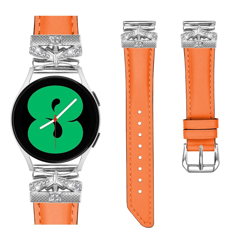 Kunstlæder Og Rhinsten Universal Rem passer til Amazfit Cheetah Pro / 20mm - Orange#serie_2