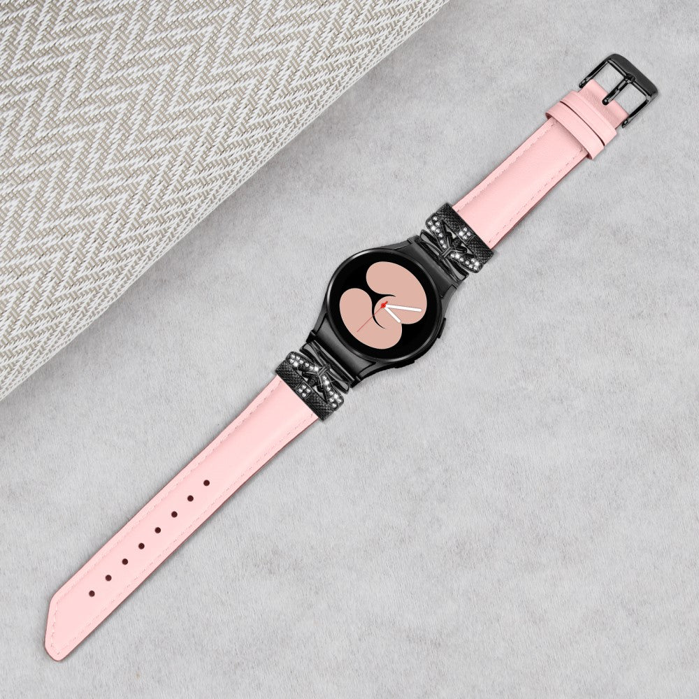 Fed Kunstlæder Og Rhinsten Universal Rem passer til Samsung Smartwatch - Pink#serie_3