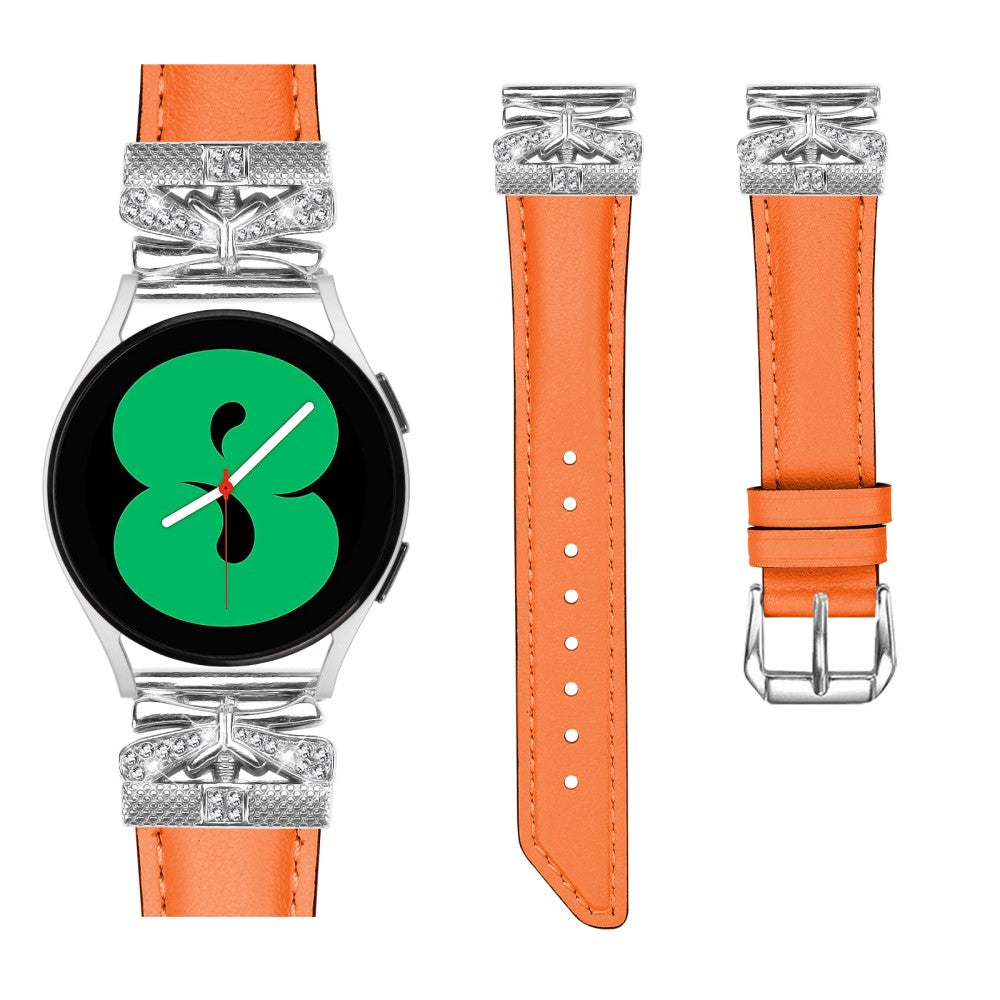 Vildt Fed Kunstlæder Og Rhinsten Universal Rem passer til Smartwatch - Orange#serie_2