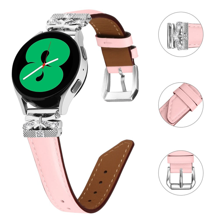 Vildt Fed Kunstlæder Og Rhinsten Universal Rem passer til Smartwatch - Pink#serie_3