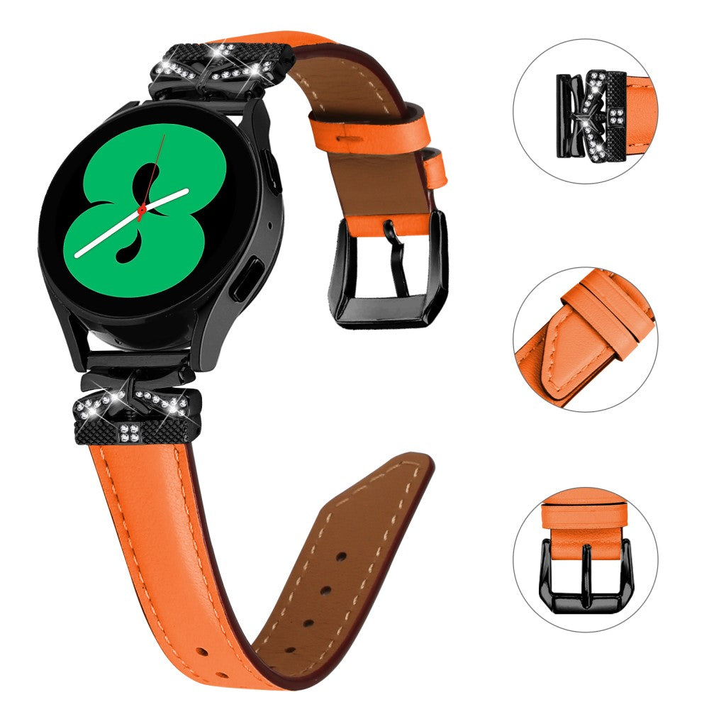 Fantastisk Kunstlæder Og Rhinsten Universal Rem passer til Smartwatch - Orange#serie_2