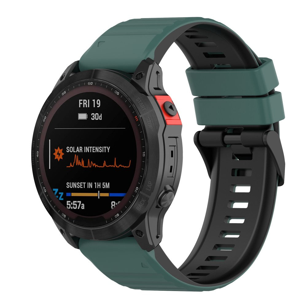 Super Skøn Silikone Universal Rem passer til Garmin Smartwatch - Grøn#serie_3