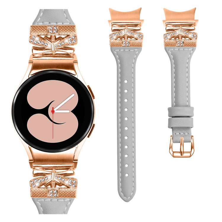 Rigtigt Fint Kunstlæder Universal Rem passer til Samsung Smartwatch - Sølv#serie_2