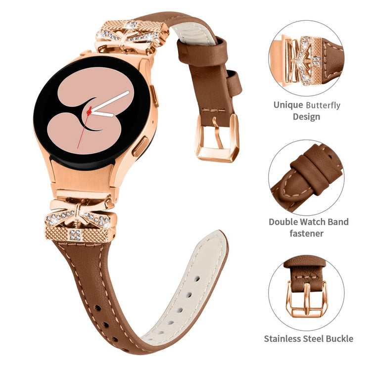 Rigtigt Fint Kunstlæder Universal Rem passer til Samsung Smartwatch - Brun#serie_6