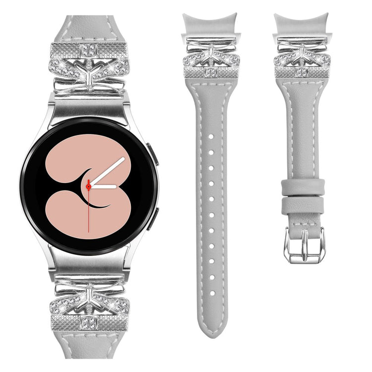 Cool Kunstlæder Universal Rem passer til Samsung Smartwatch - Sølv#serie_6