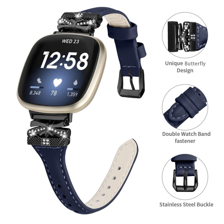 Mega Cool Kunstlæder Universal Rem passer til Fitbit Smartwatch - Blå#serie_1
