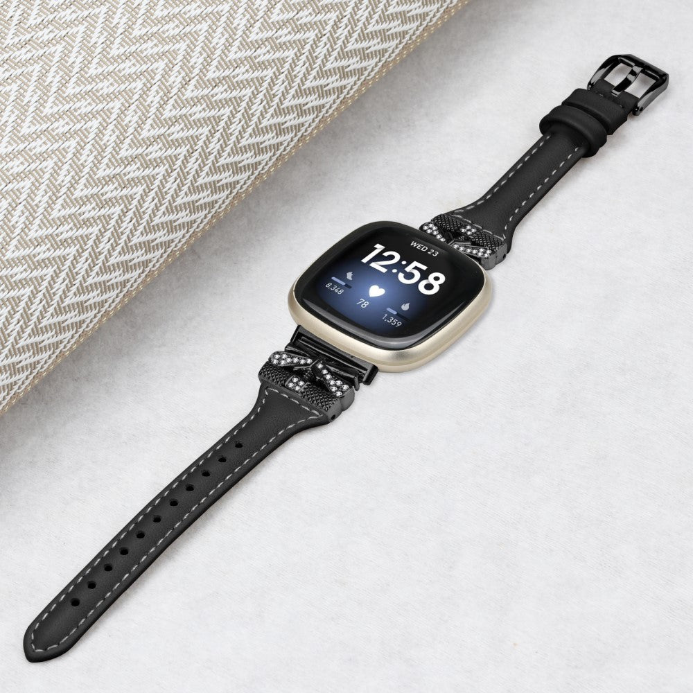 Mega Cool Kunstlæder Universal Rem passer til Fitbit Smartwatch - Sort#serie_2
