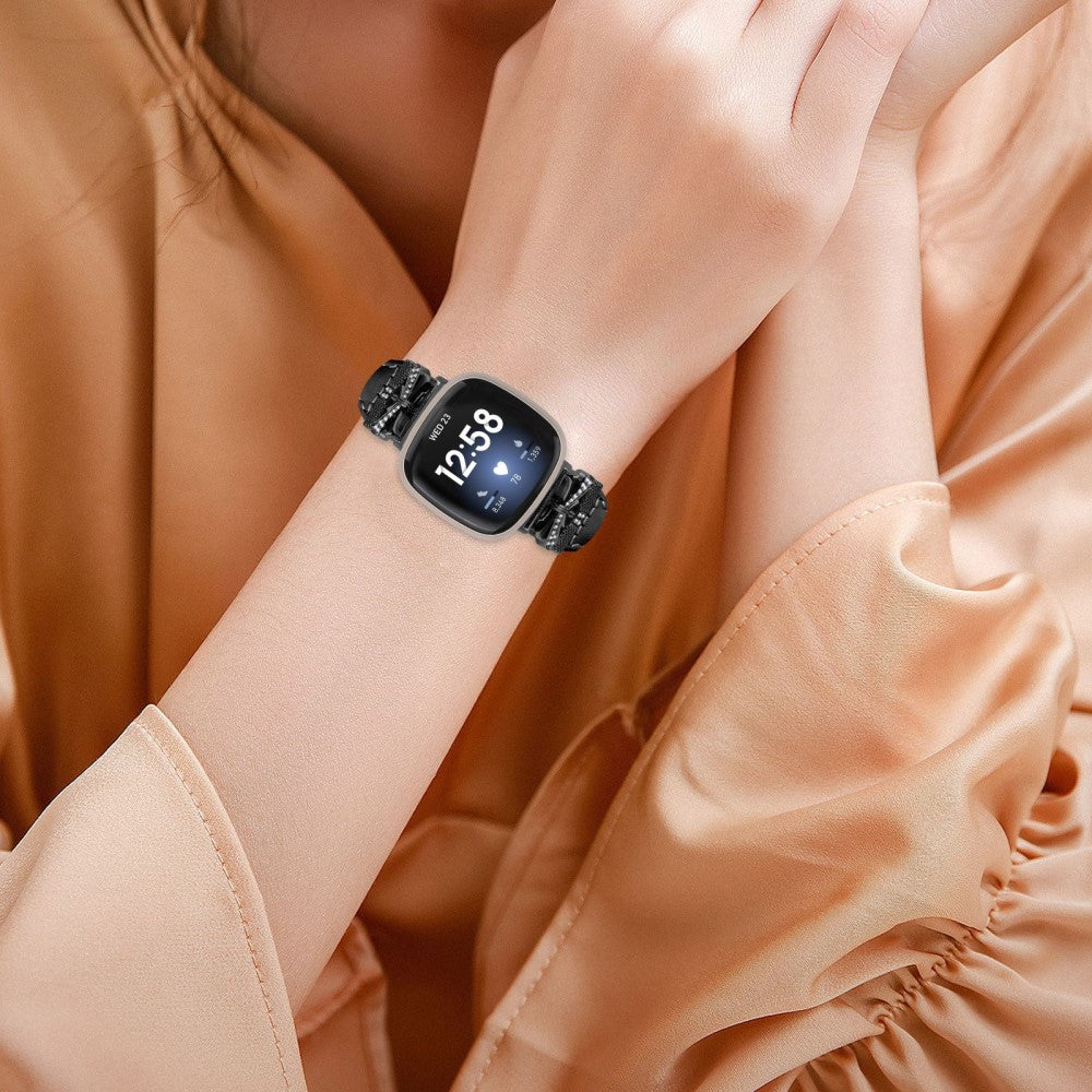Mega Cool Kunstlæder Universal Rem passer til Fitbit Smartwatch - Sort#serie_2