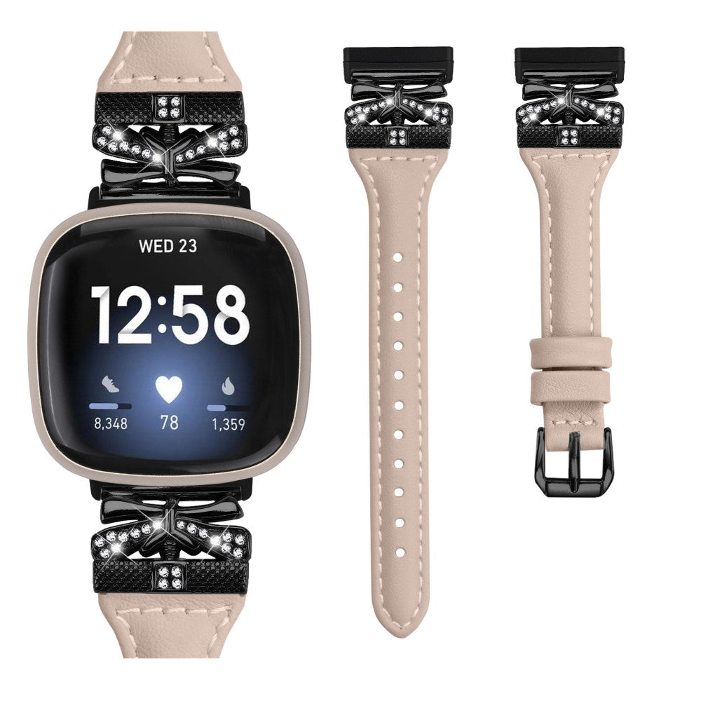 Mega Cool Kunstlæder Universal Rem passer til Fitbit Smartwatch - Hvid#serie_5