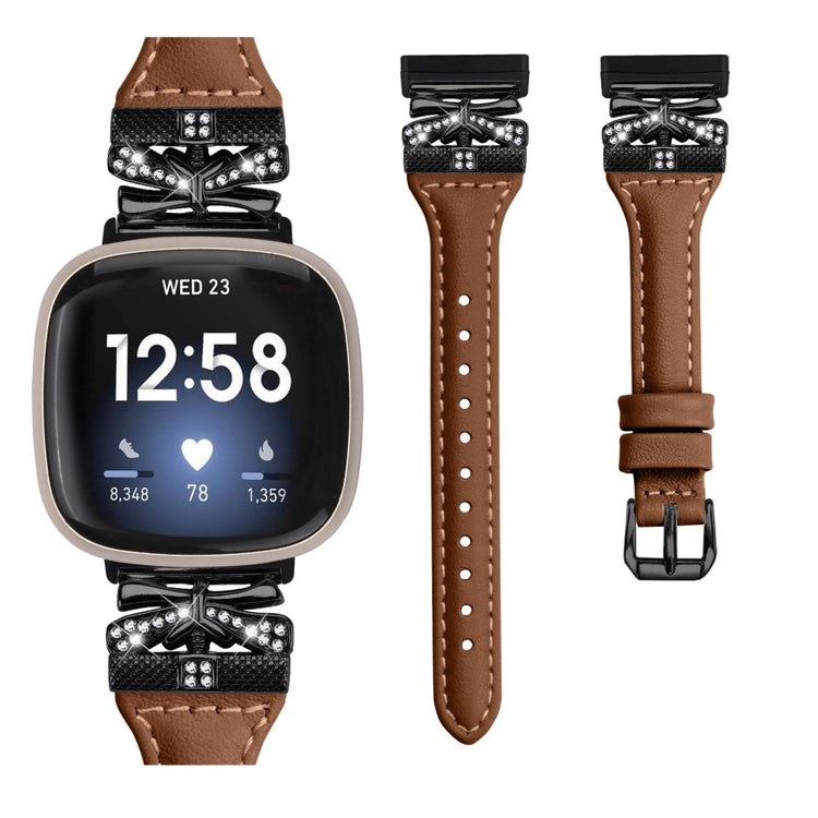 Mega Cool Kunstlæder Universal Rem passer til Fitbit Smartwatch - Brun#serie_6