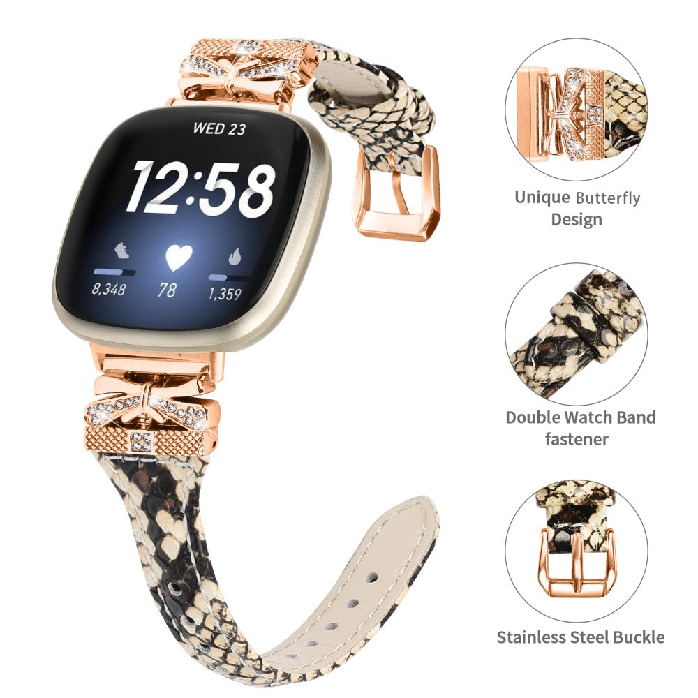 Meget Fint Ægte Læder Universal Rem passer til Fitbit Smartwatch - Brun#serie_1