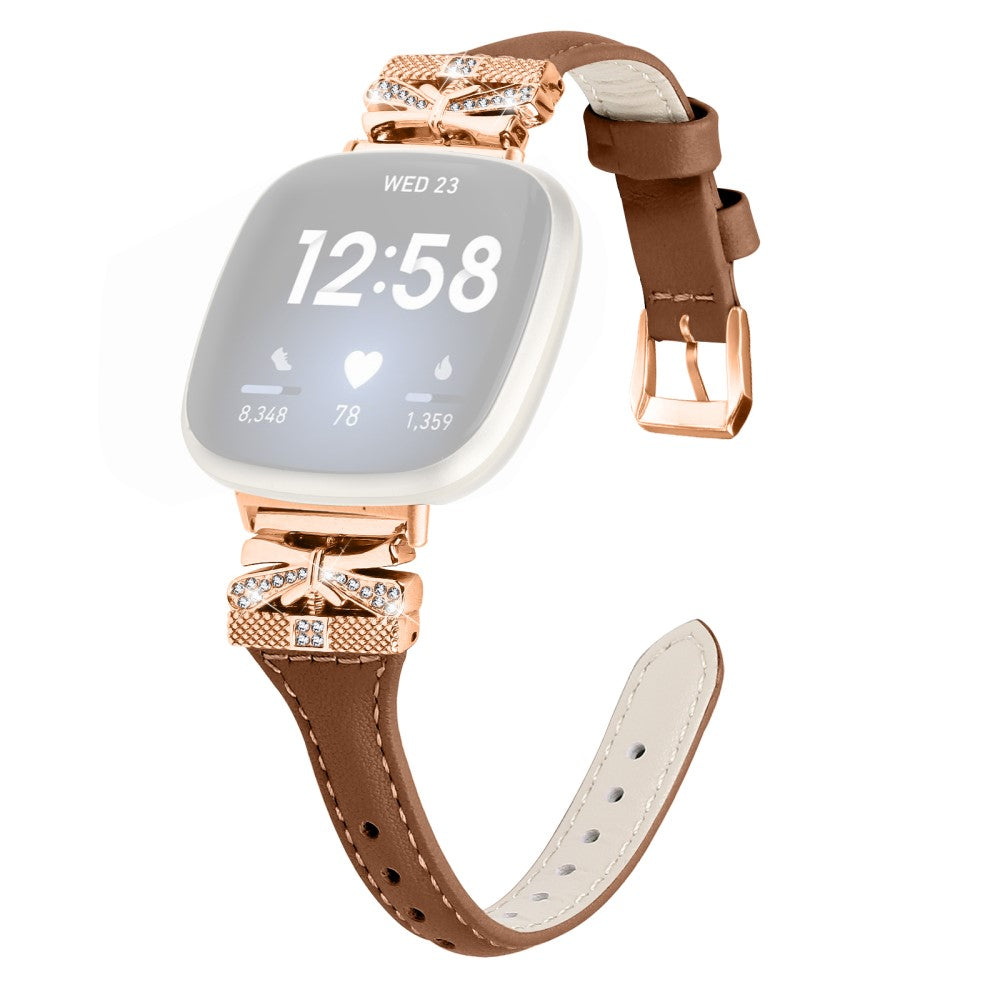 Meget Fint Ægte Læder Universal Rem passer til Fitbit Smartwatch - Brun#serie_6