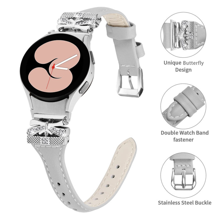 Mega Cool Kunstlæder Universal Rem passer til Samsung Smartwatch - Sølv#serie_5