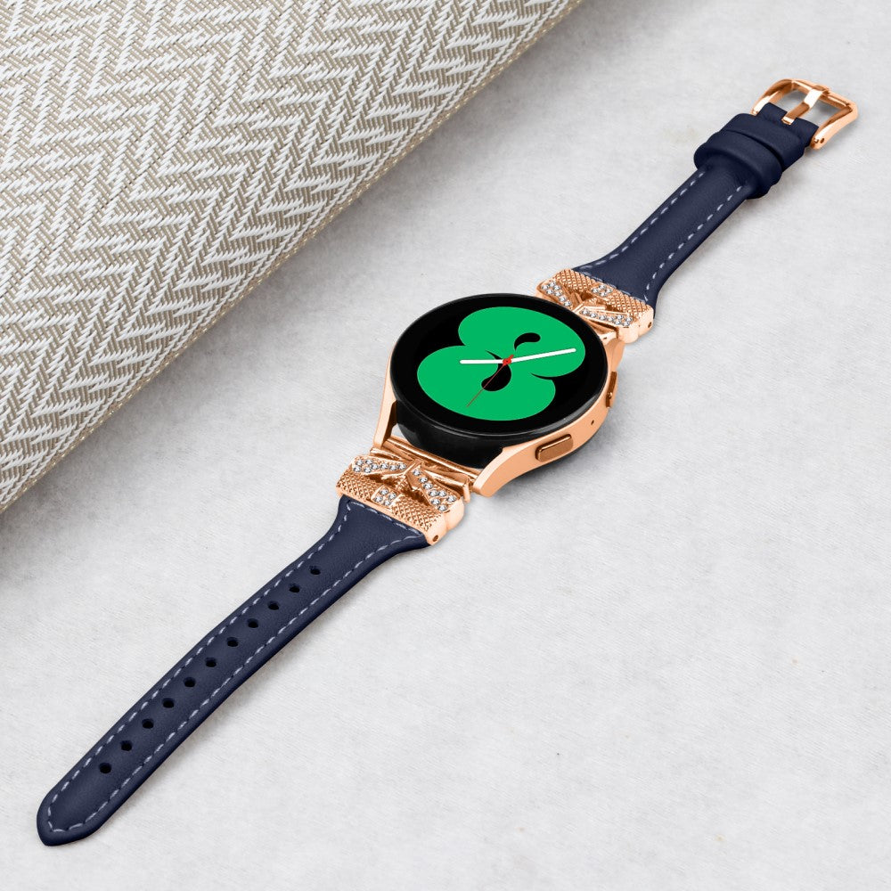 Meget Elegant Kunstlæder Universal Rem passer til Samsung Smartwatch - Blå#serie_1