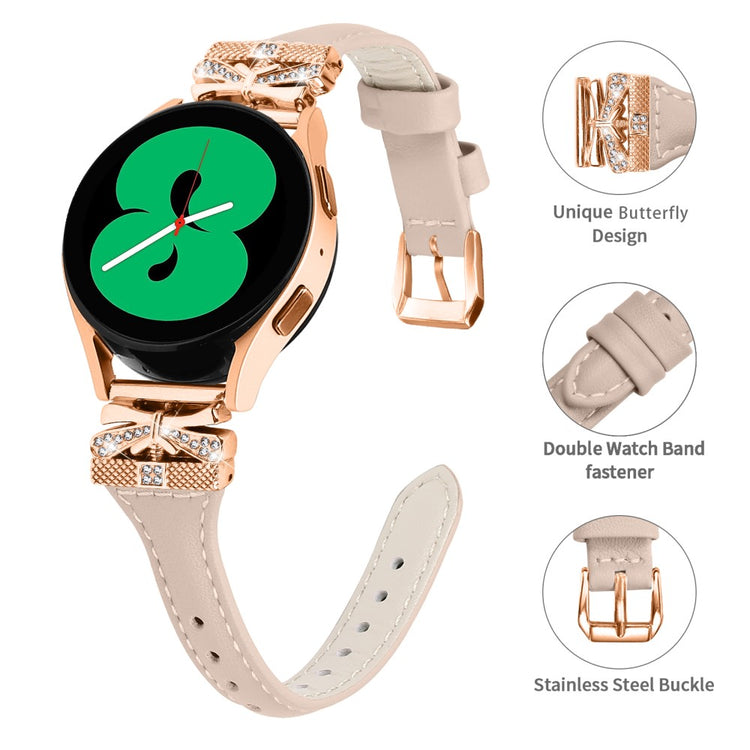 Meget Elegant Kunstlæder Universal Rem passer til Samsung Smartwatch - Hvid#serie_5