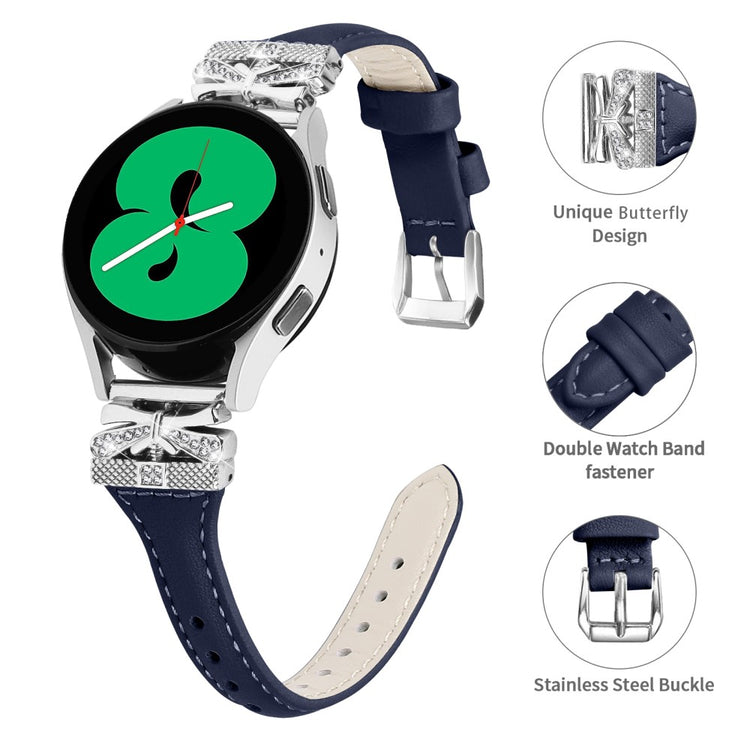 Meget Smuk Kunstlæder Universal Rem passer til Samsung Smartwatch - Blå#serie_3