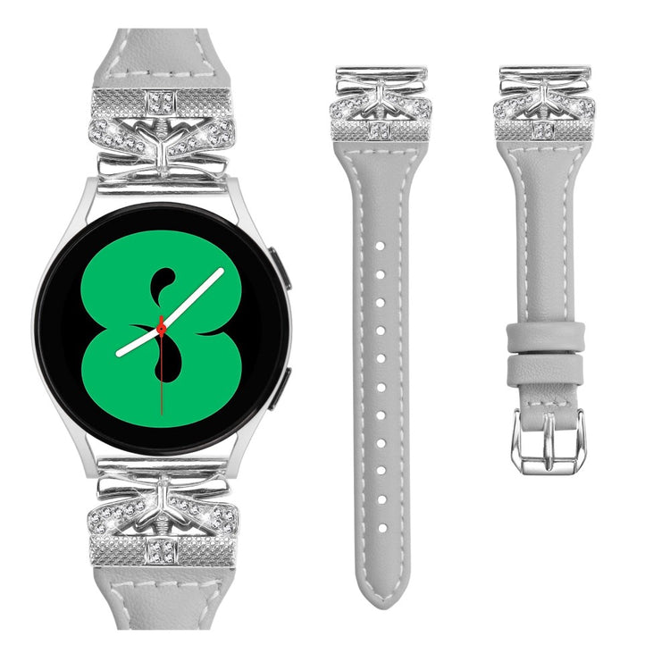 Meget Smuk Kunstlæder Universal Rem passer til Samsung Smartwatch - Sølv#serie_4