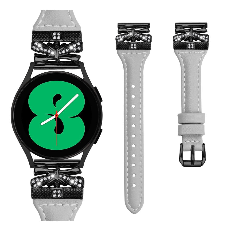 Super Holdbart Kunstlæder Universal Rem passer til Samsung Smartwatch - Sølv#serie_1
