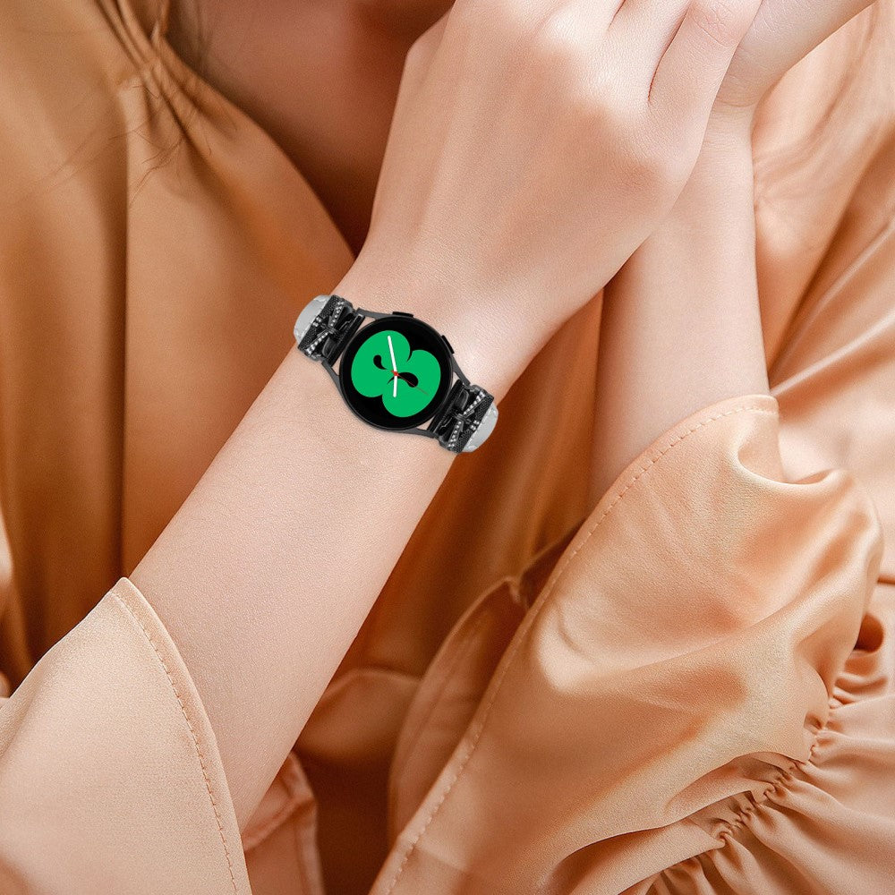 Super Holdbart Kunstlæder Universal Rem passer til Samsung Smartwatch - Sølv#serie_1