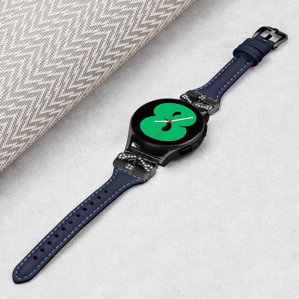 Super Holdbart Kunstlæder Universal Rem passer til Samsung Smartwatch - Blå#serie_3