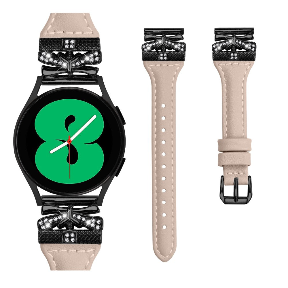 Super Holdbart Kunstlæder Universal Rem passer til Samsung Smartwatch - Hvid#serie_5