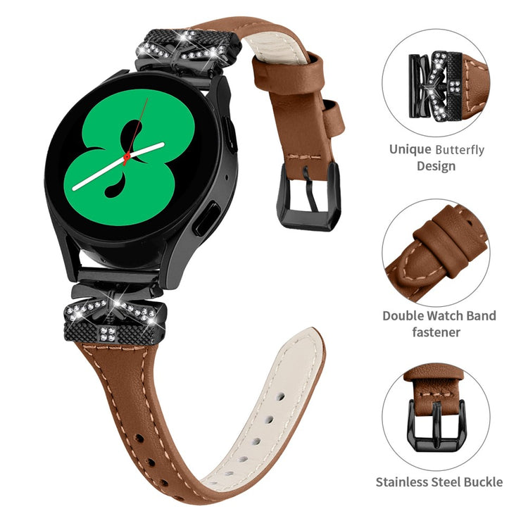 Super Holdbart Kunstlæder Universal Rem passer til Samsung Smartwatch - Brun#serie_6