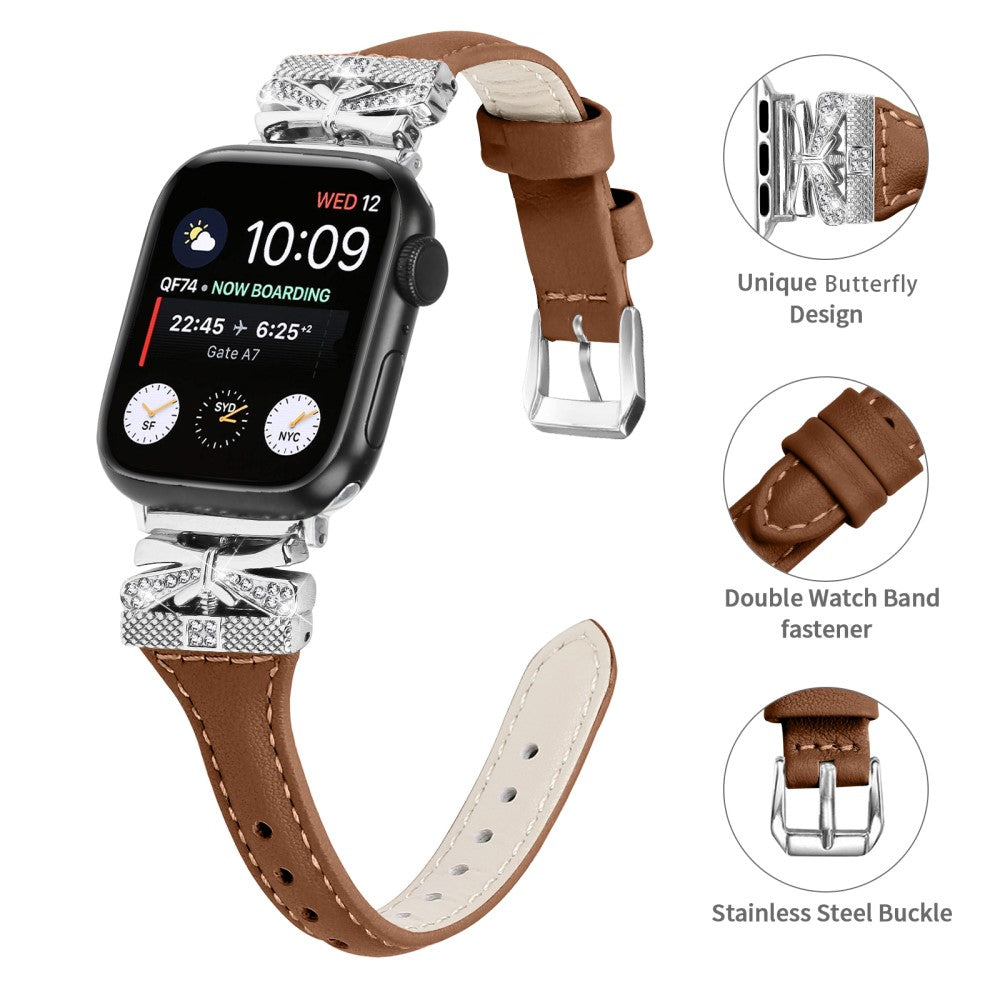 Meget Godt Kunstlæder Universal Rem passer til Apple Smartwatch - Brun#serie_1