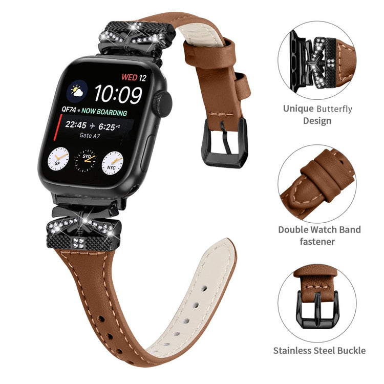 Sejt Kunstlæder Universal Rem passer til Apple Smartwatch - Brun#serie_2