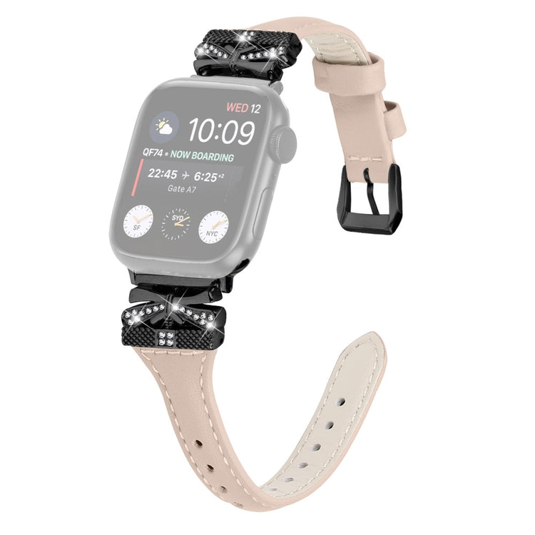 Sejt Kunstlæder Universal Rem passer til Apple Smartwatch - Hvid#serie_3