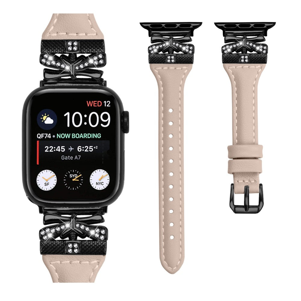 Sejt Kunstlæder Universal Rem passer til Apple Smartwatch - Hvid#serie_3