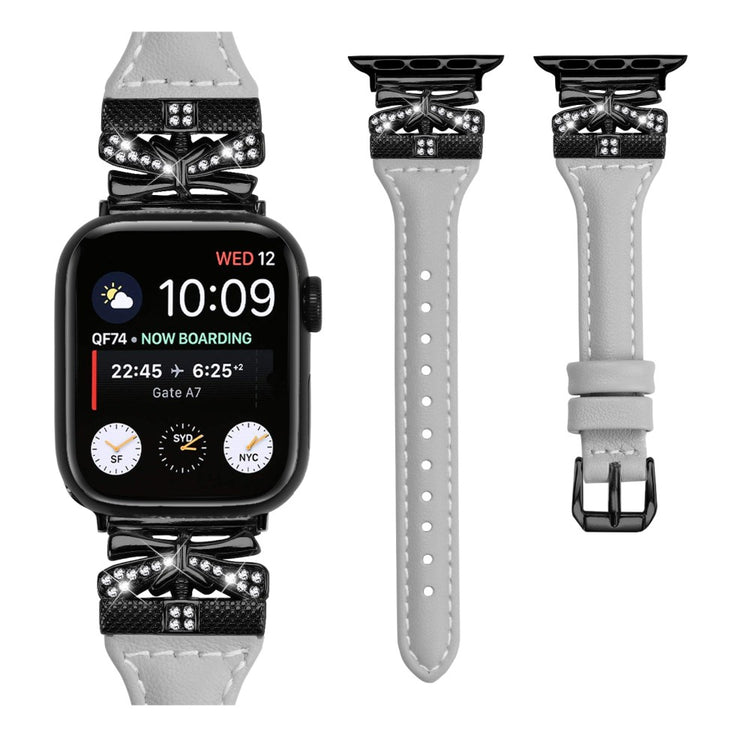 Sejt Kunstlæder Universal Rem passer til Apple Smartwatch - Sølv#serie_5