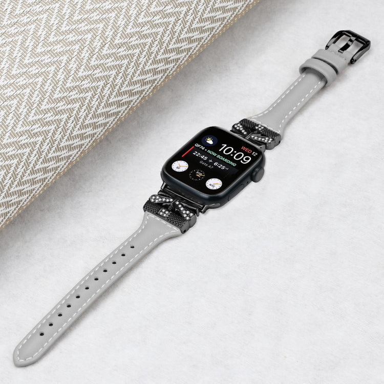 Sejt Kunstlæder Universal Rem passer til Apple Smartwatch - Sølv#serie_5
