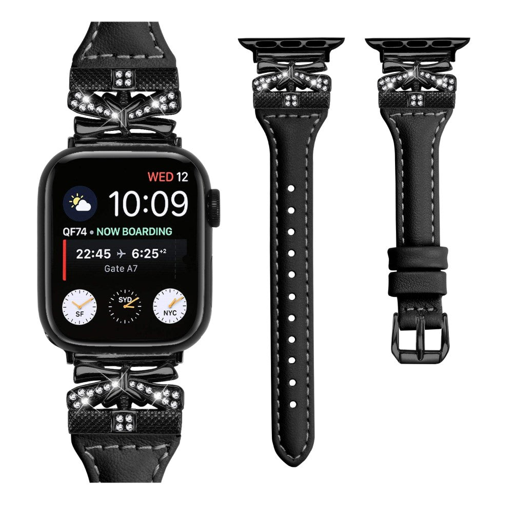Rigtigt Rart Kunstlæder Universal Rem passer til Apple Smartwatch - Hvid#serie_1