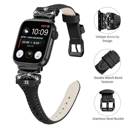 Rigtigt Rart Kunstlæder Universal Rem passer til Apple Smartwatch - Hvid#serie_1